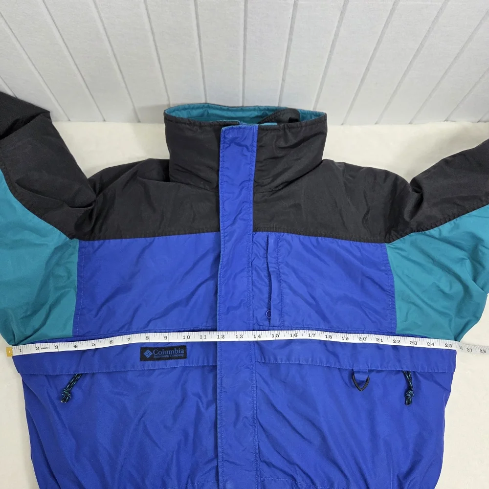 Columbia Vintage Men's Size XL blue full zip‎ colorblock vtg 90s Winter Jacket